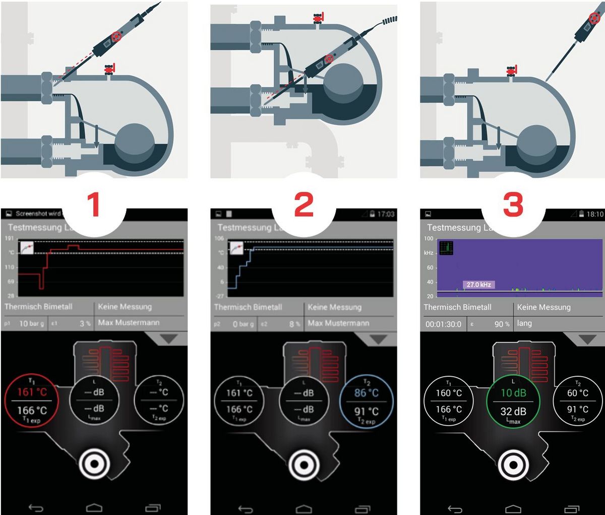 Optimized workflow of steam trap testing in SteamExpert App