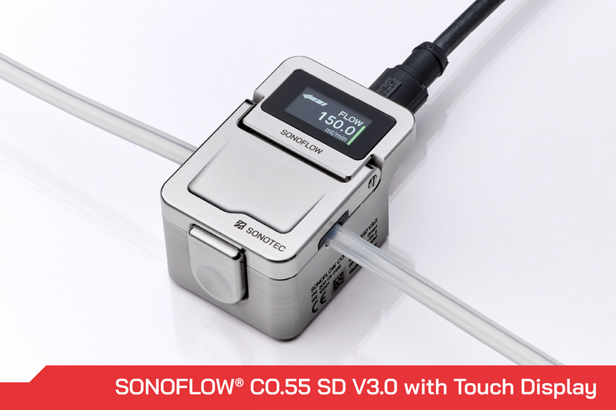 Non-Contact Ultrasonic Clamp-On Flow Meter SONOFLOW CO.55 SD V3.0