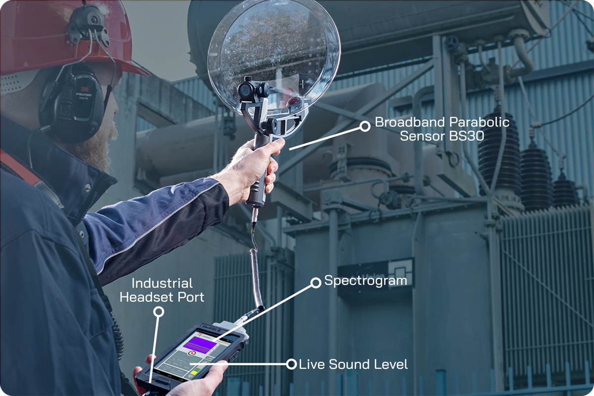 Partial discharge detection with SONAPHONE and BS30 sensor for industrial use
