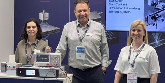 ECNDT 2026 SONOTEC team at exhibition booth